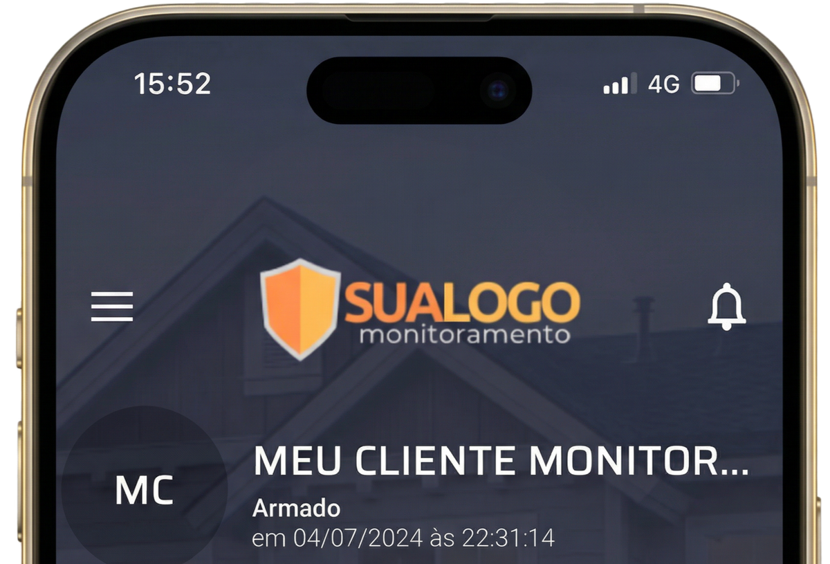Tela do aplicativo My Security mostrando o logo do parceiro