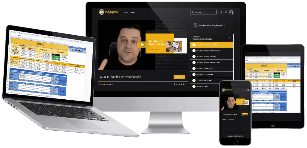 Mockups Planilha de Precificação e Curso