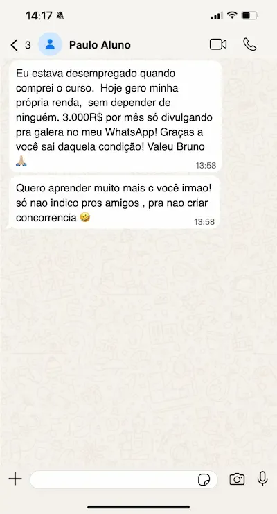 Print de faturamento do aluno 7