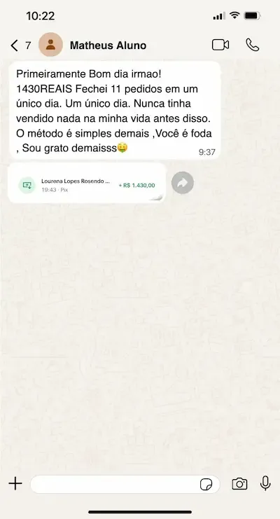 Print de faturamento do aluno 2