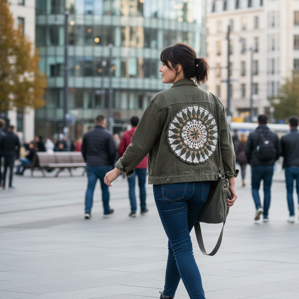 Sousplat Cusco Variação Lavender - tons suaves em mosaico crochet