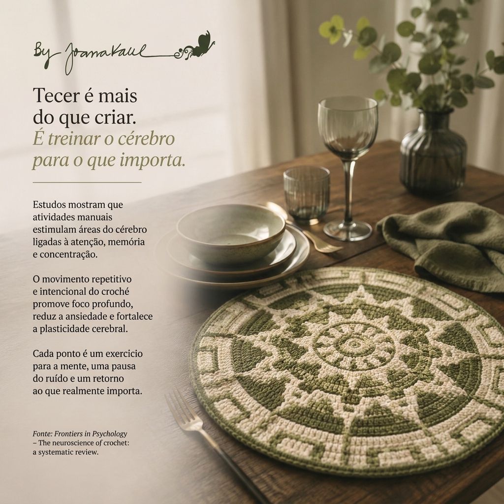 Sousplat em Mosaico Crochet Circular