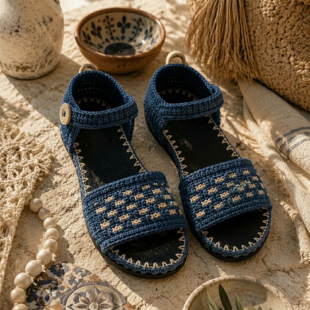 Detalhe da trama em Mosaico Crochet