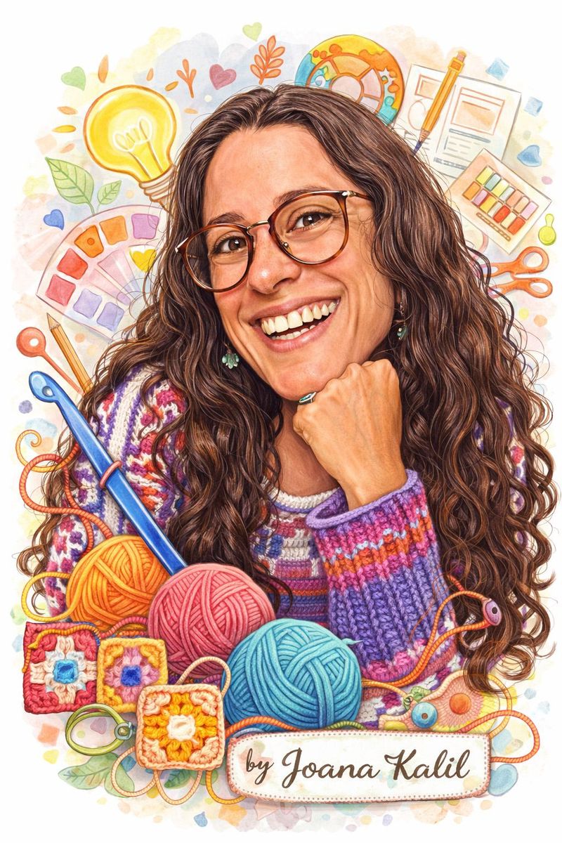 Professora do curso Sousplat Primaveris em Mosaico Crochet