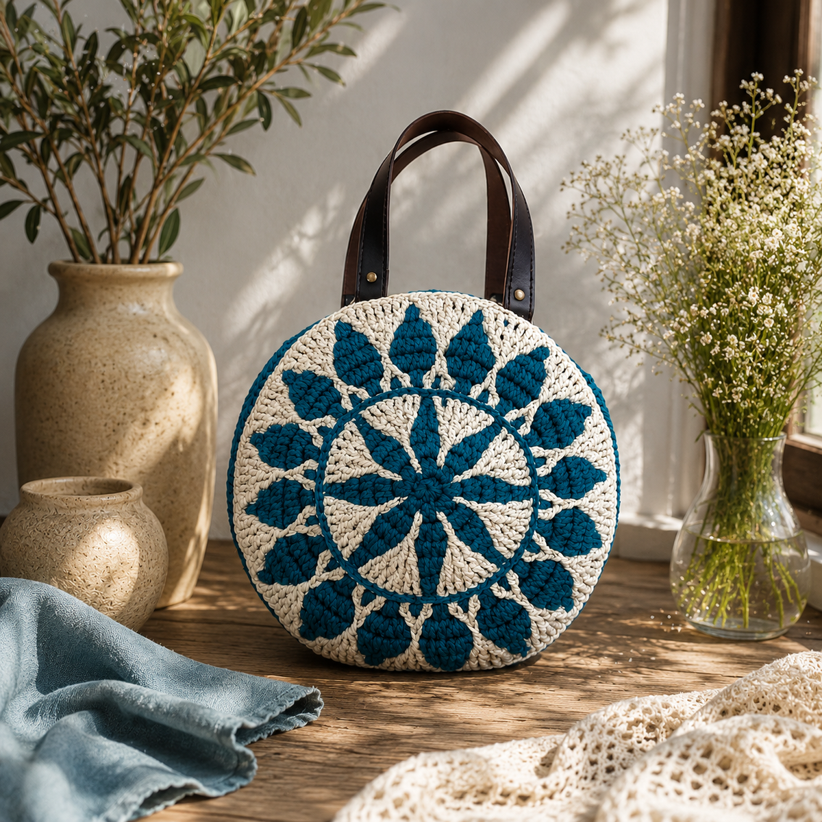 Almofada em Mosaico Crochet