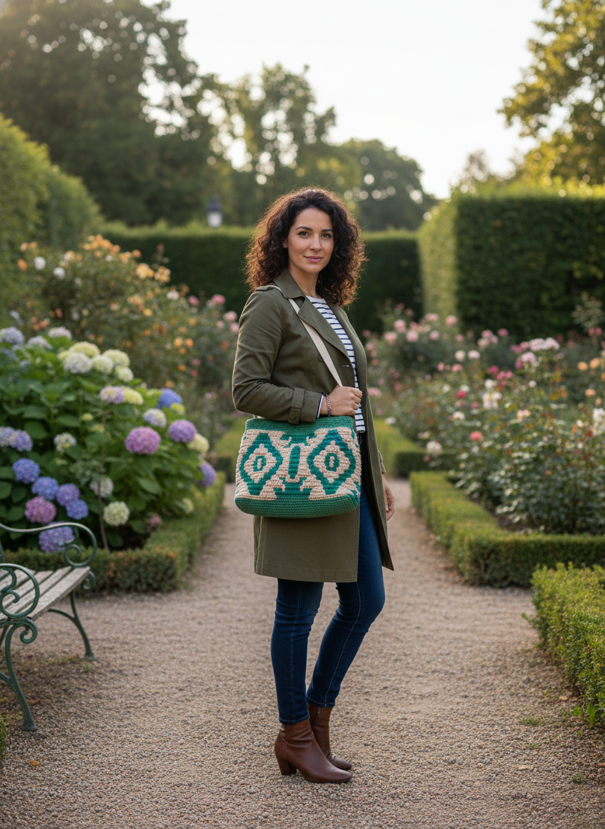 Sousplat Cusco Variação Lavender - tons suaves em mosaico crochet