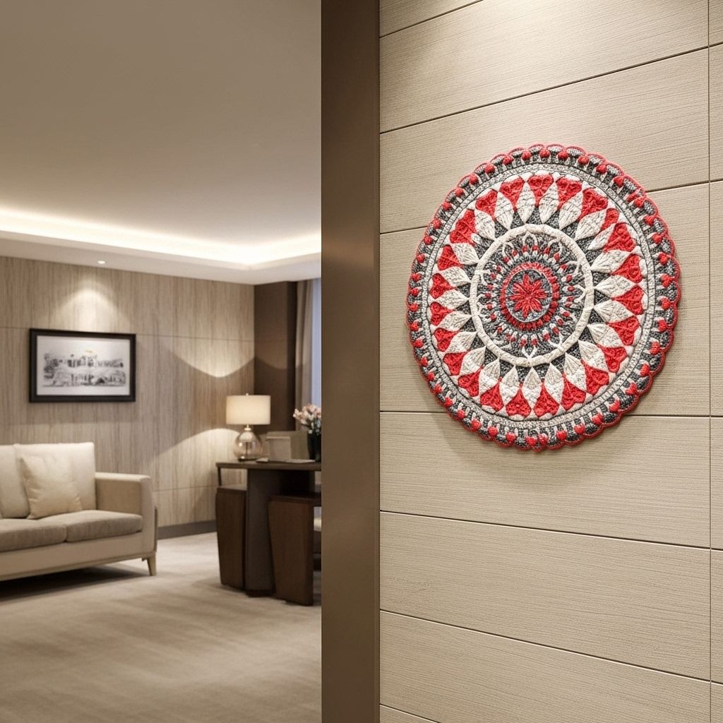 Sousplat em Mosaico Crochet Circular