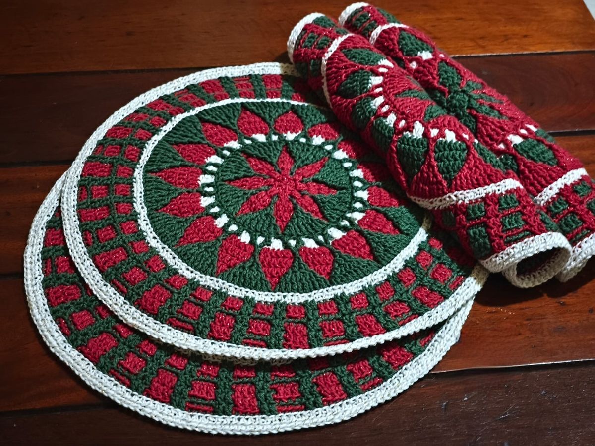 Sousplat Elysium em Mosaico Crochet