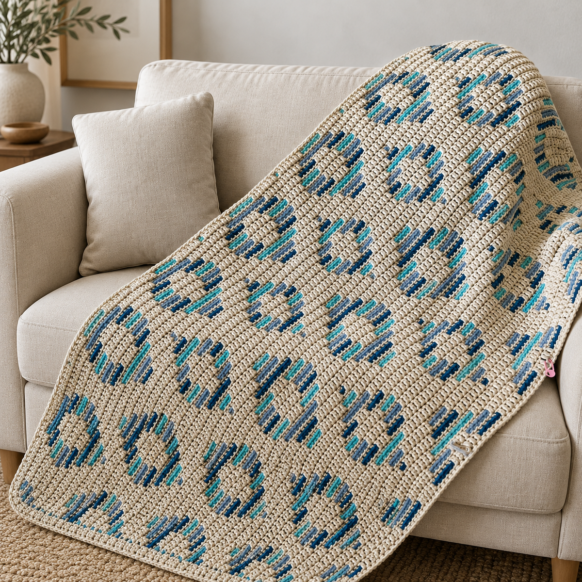 Aplique em Mosaico Crochet