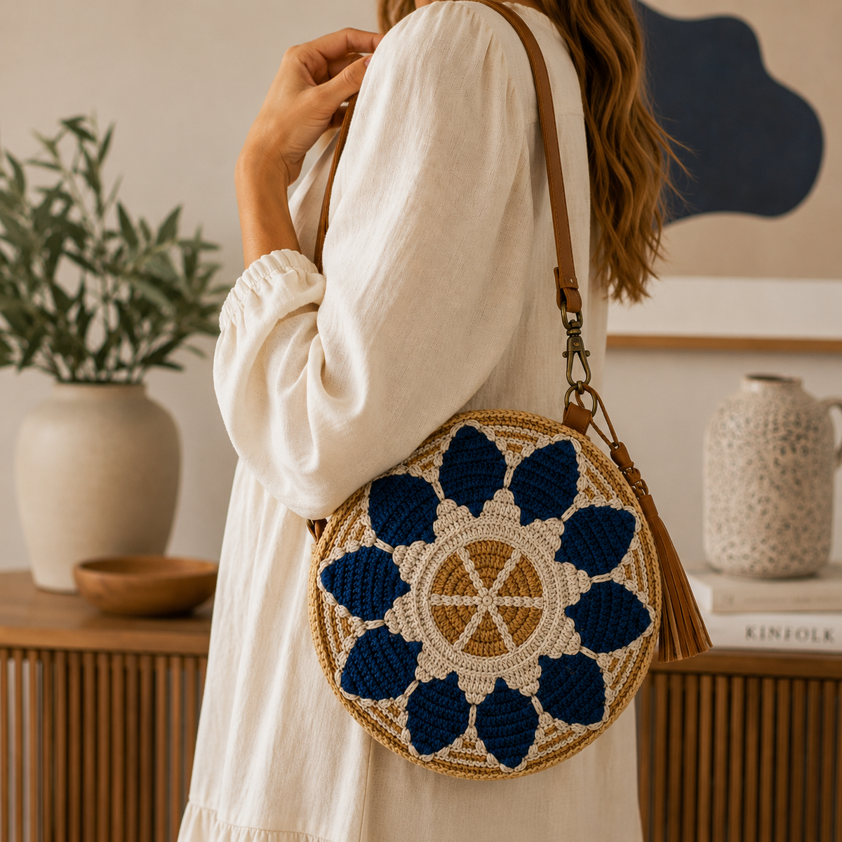 Bolsa Elysium em Mosaico Crochet