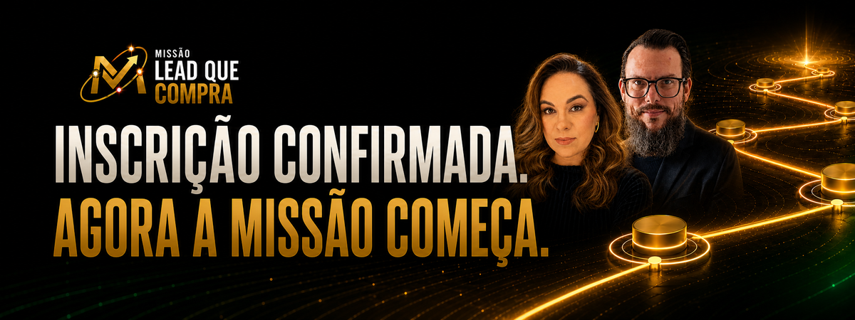 Inscrição confirmada. Agora a Missão começa. Bia Moretti e Felipe Restini.