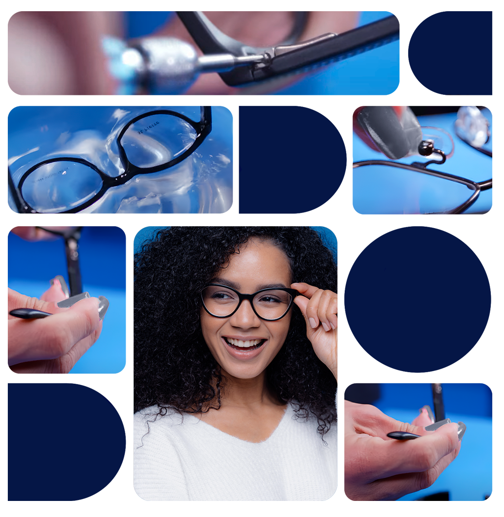 Ajuste profissional de óculos na Óticas Brasil