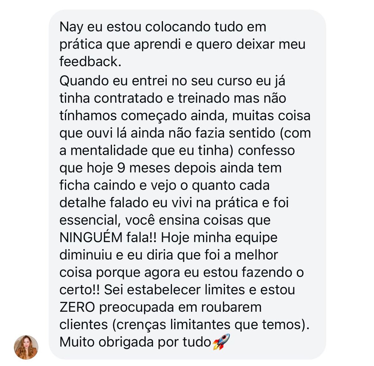 Depoimento de aluna 3