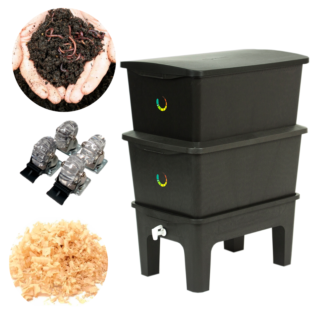 Composteira Completa Preta 90L