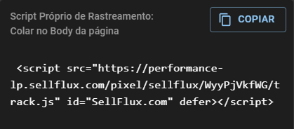 Interface de integração com código HTML e plataformas