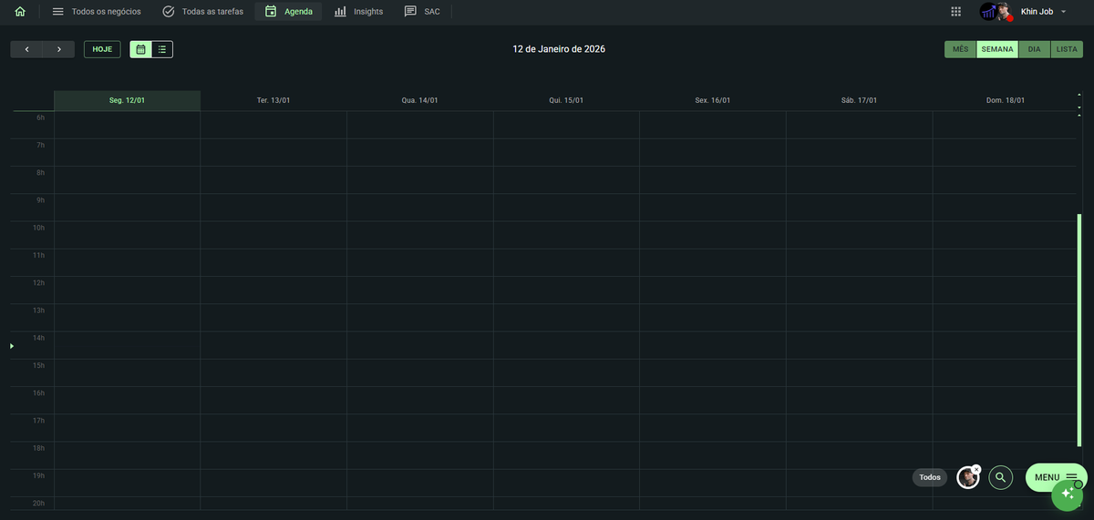 Interface do Agente SDR com agendamento automático