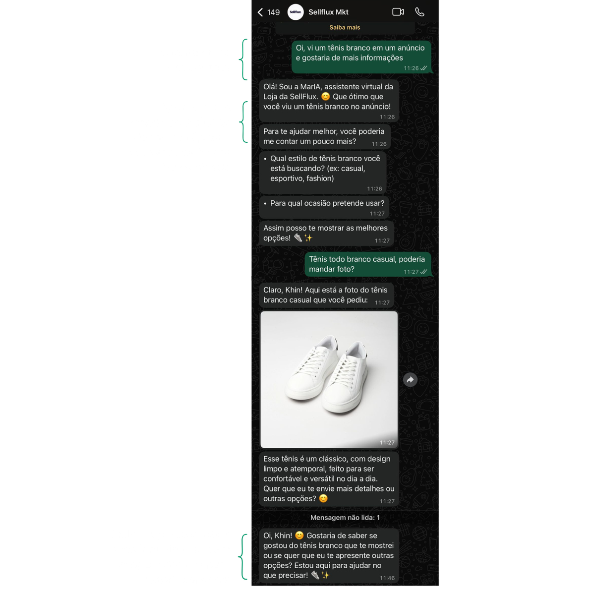 Ilustração de chatbot IA atendendo lead