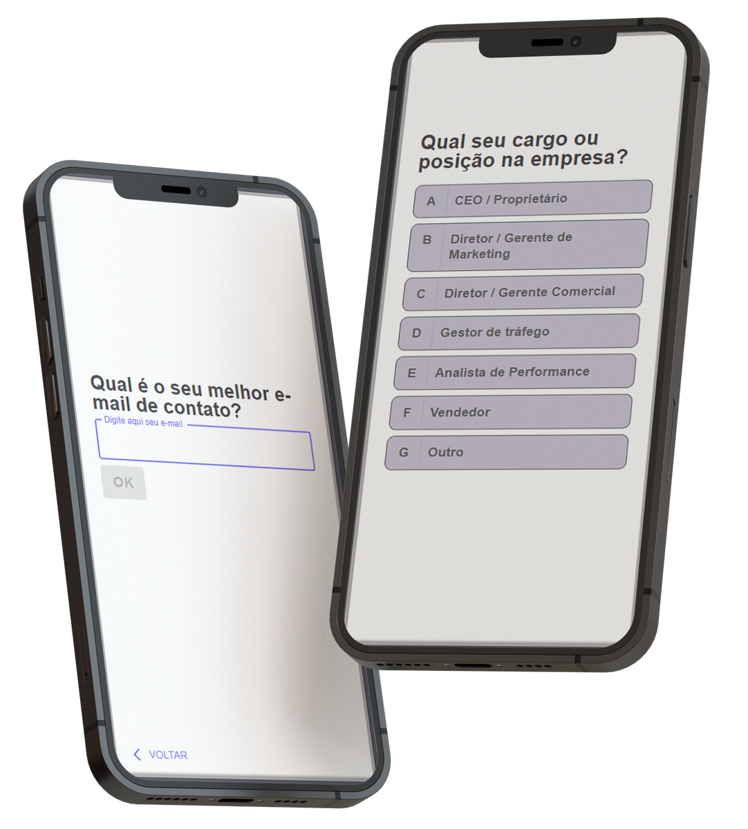 Ilustração de um quiz interativo em um smartphone