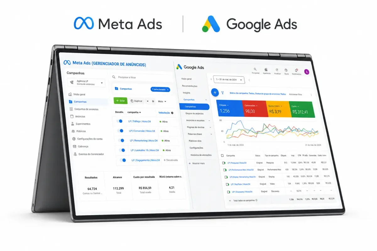 Dashboard Meta Ads e Google Ads